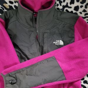 The North Face pink and gray fleece